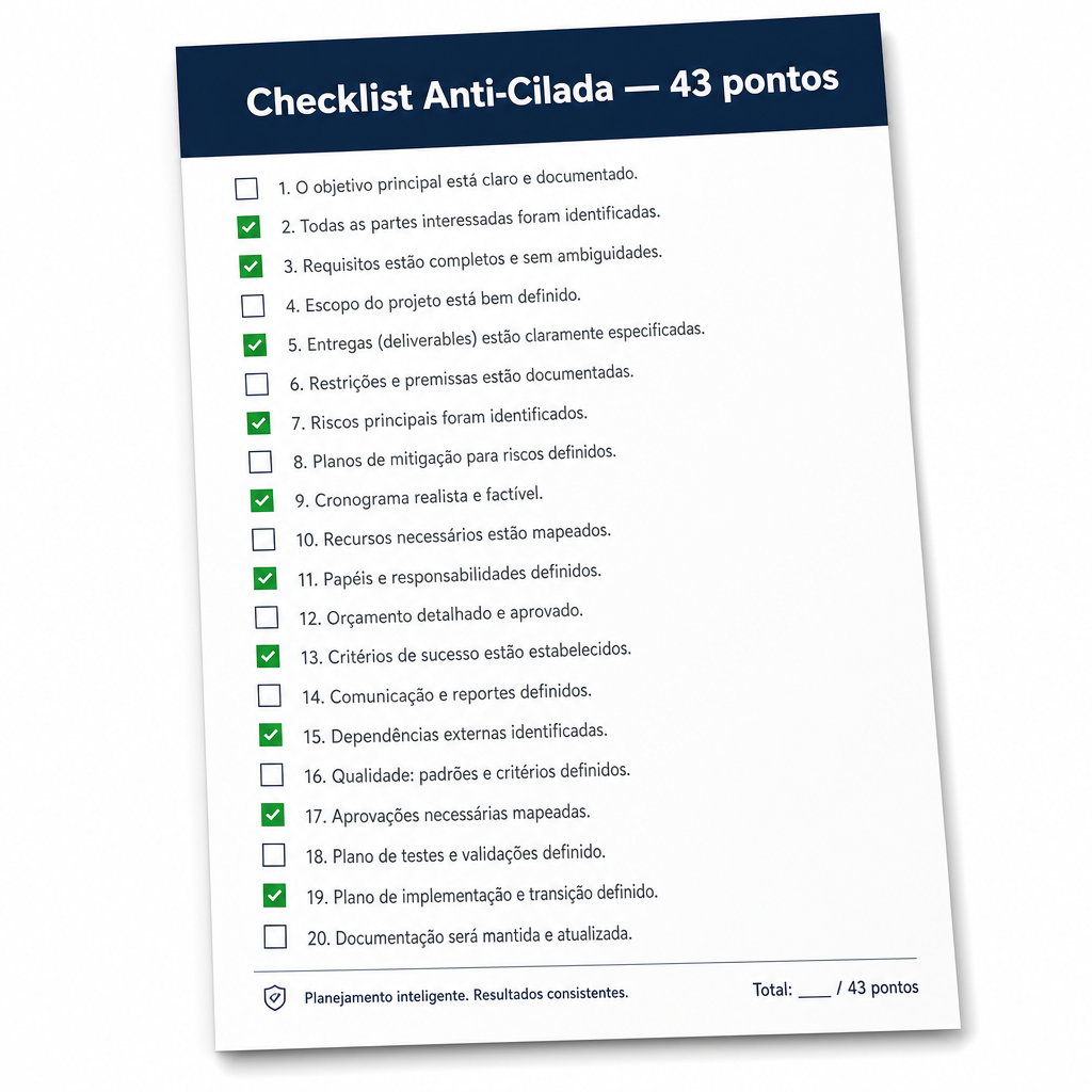 Checklist Anti-Cilada 43 pontos